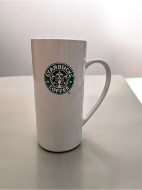 Classic Starbucks tall white mug green siren logo 14 oz